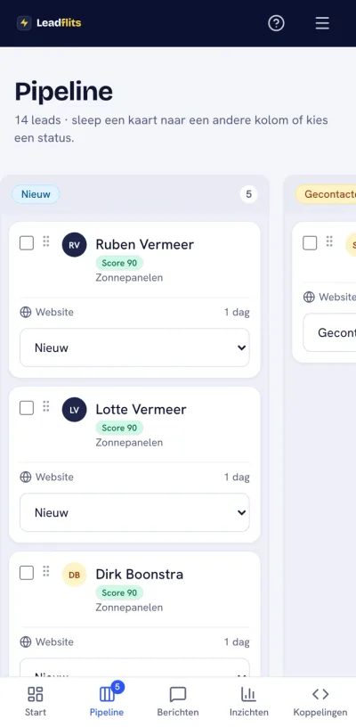 Dezelfde pijplijn op de telefoon: onderweg altijd bij de hand.